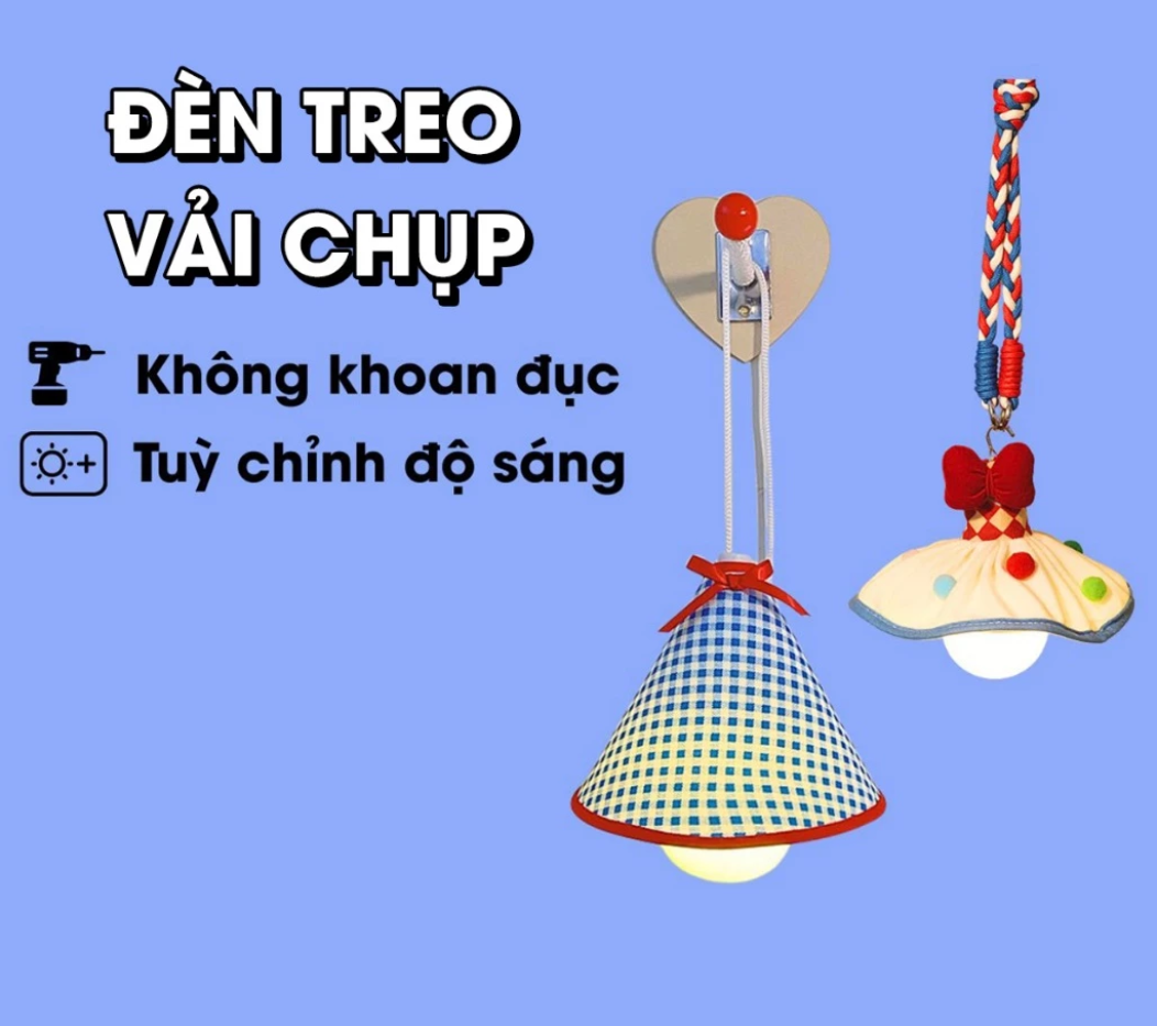 Đèn Treo Vải Chụp