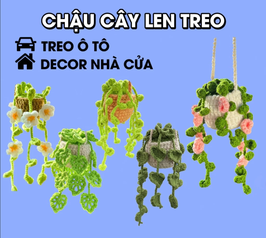 Chậu Cây Len Treo Mini