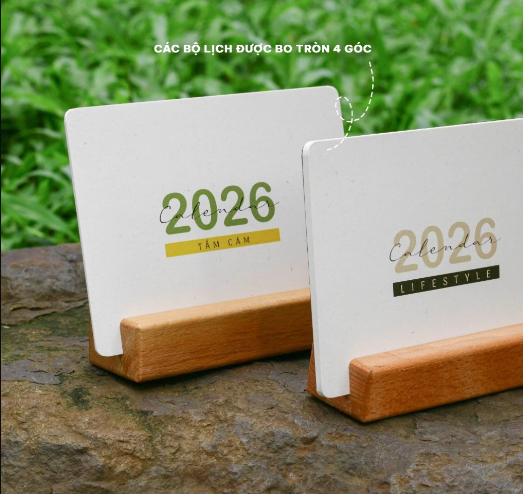 Lịch Để Bàn - Đế Gỗ