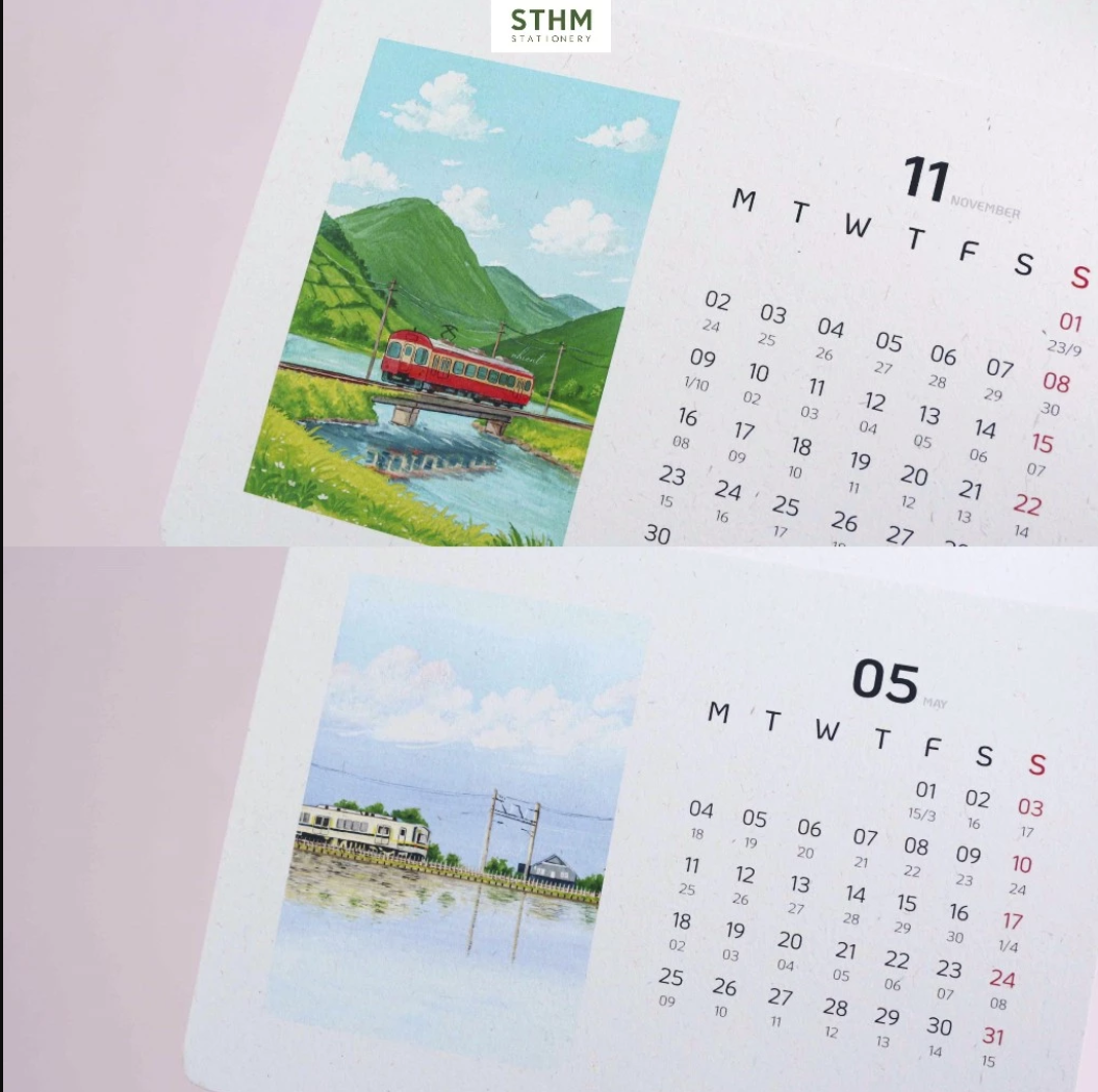 Lịch Để Bàn - Đế Gỗ